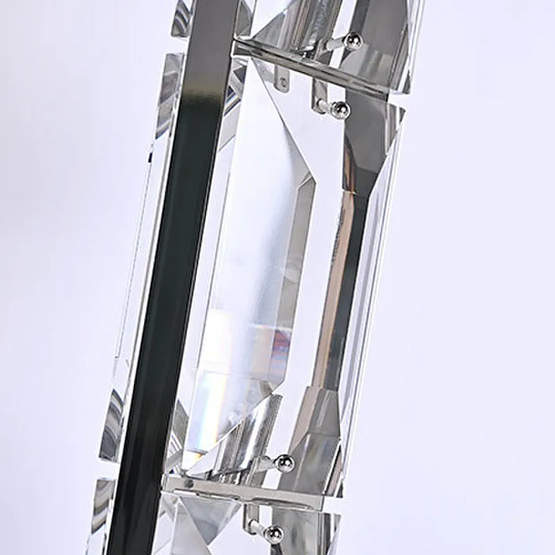 Luxury bright pyramid blocks crystal glass floor lamp